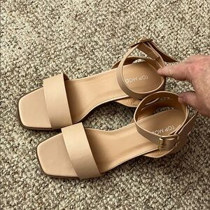 TOP Moda Women's Beige Ankle Strap Sandals